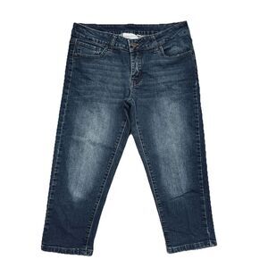 CG CG Capri Jeans 4 (29x19.5) Blue Embellished Stretch Denim Womens